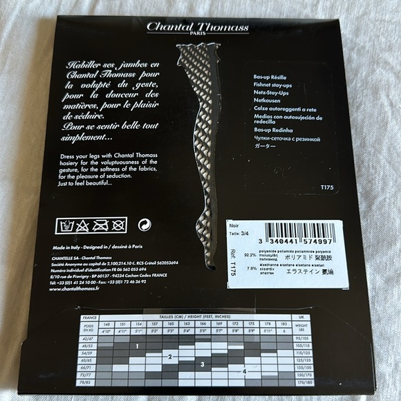 CHANTAL THOMASS HOSIERY NWT FISHNET STAY UPS SIZE 3-4, BLACK - Picture 2 of 3